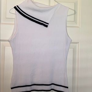 White sleeveless sweater!!